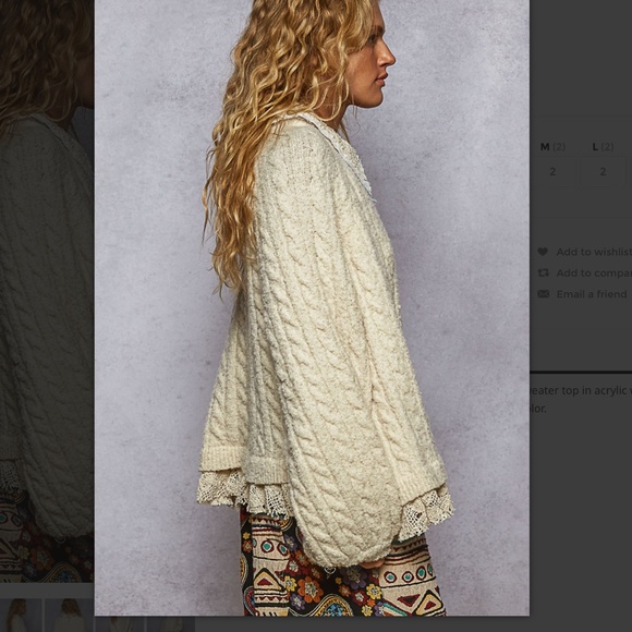 POL “ Auckland “ POL Collared Neck Sweater with Crochet Detail 27 - Picture 4 of 7